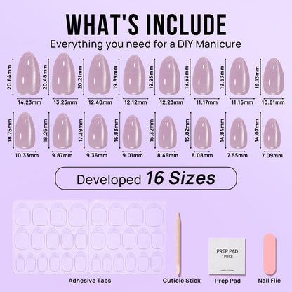 BTArtbox Soft Gel Press On Nails: Short Square Ombre | Vanilla Cream