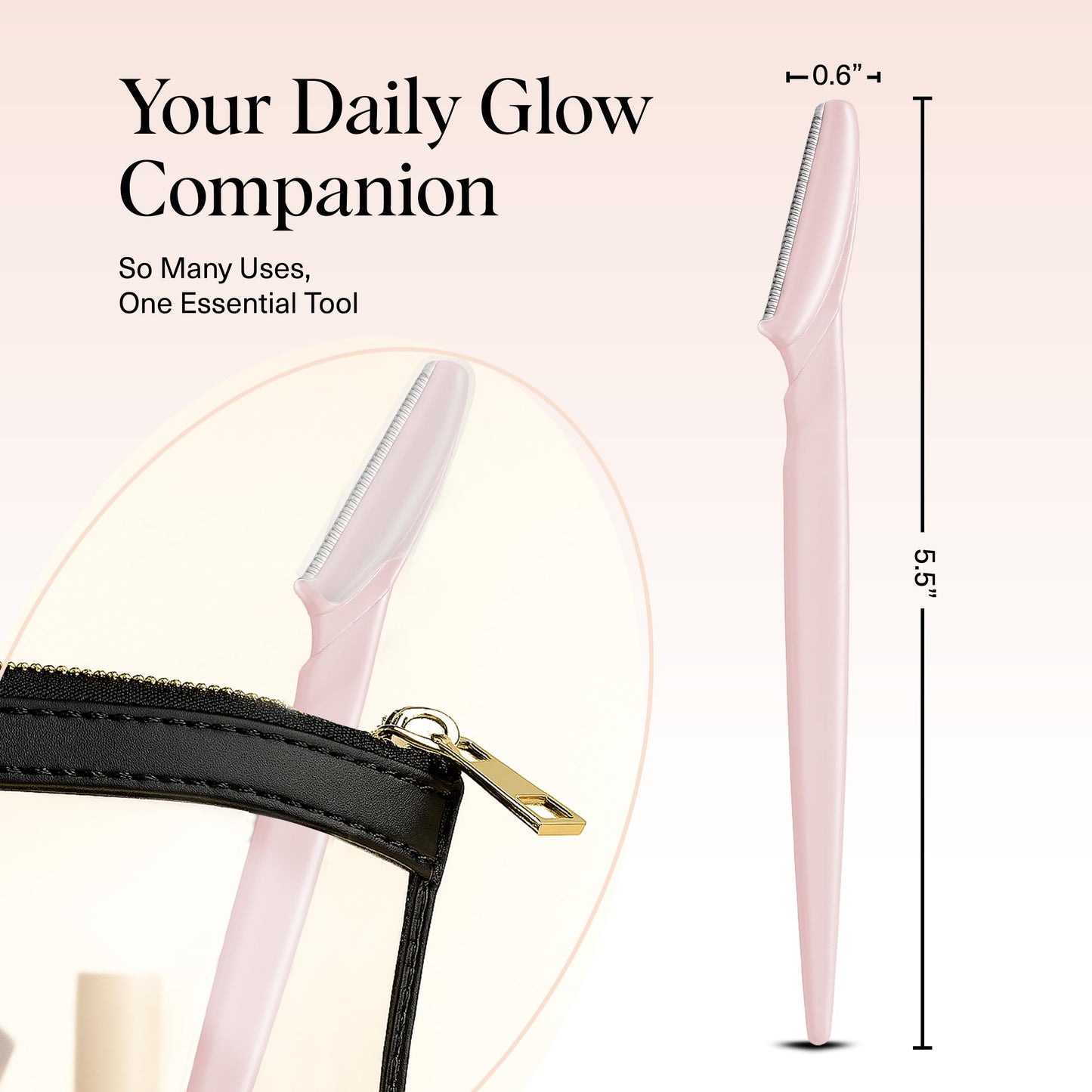 Kitsch Dermaplane Razor for Face & Eyebrow Trimmer – Exfoliating Facial Shaver, Terracotta (12 pcs)