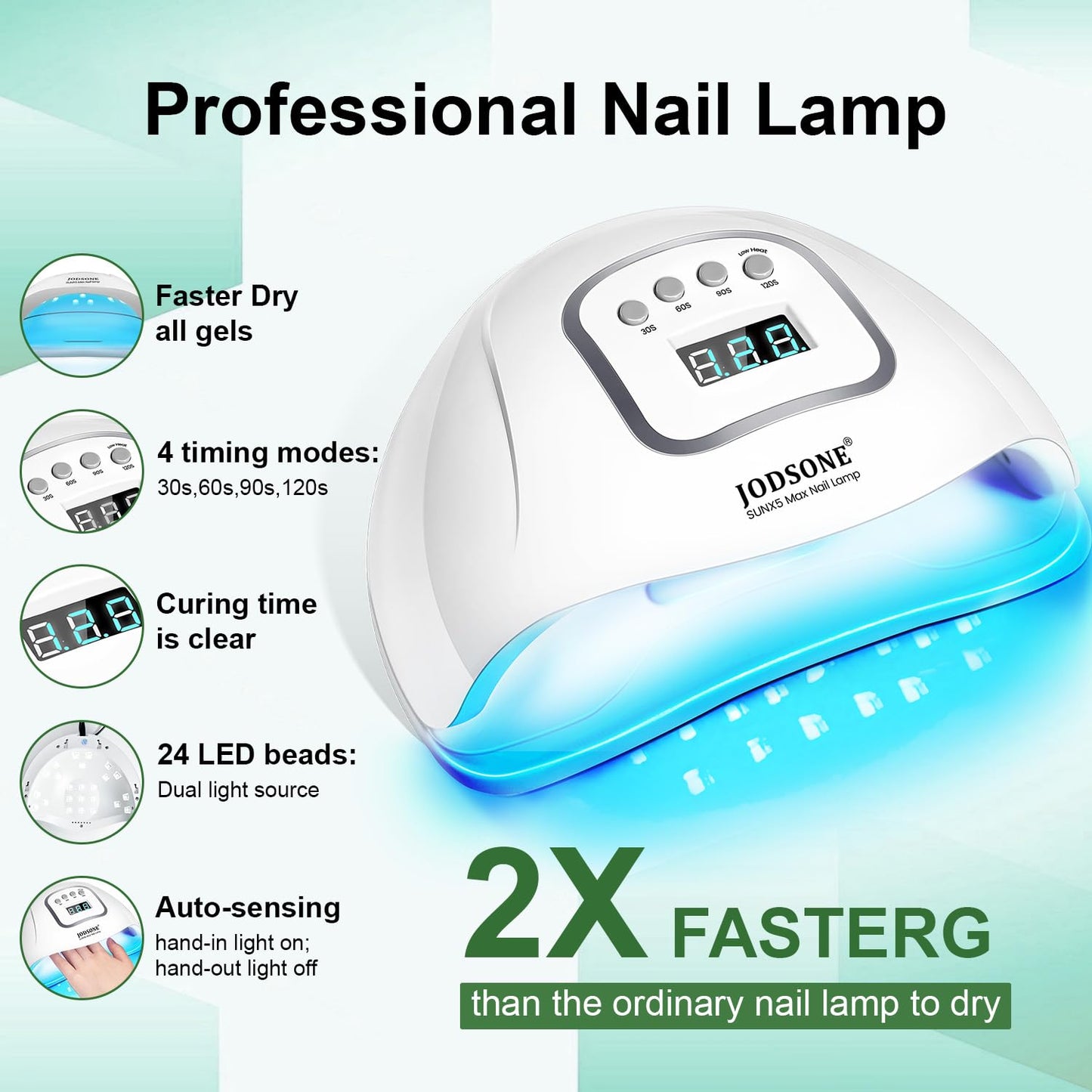 JODSONE 32 Color Gel Nail Kit w/ UV Light & 3 Top Coats | Gift Set