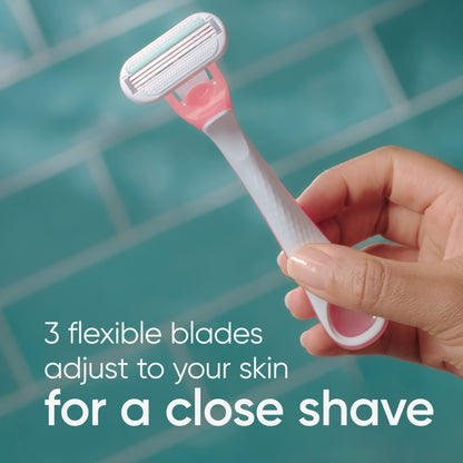 Gillette Venus Sensitive Disposable Razors - 3 Blades, SkinElixir for up to 0% Irritation (3 Count)