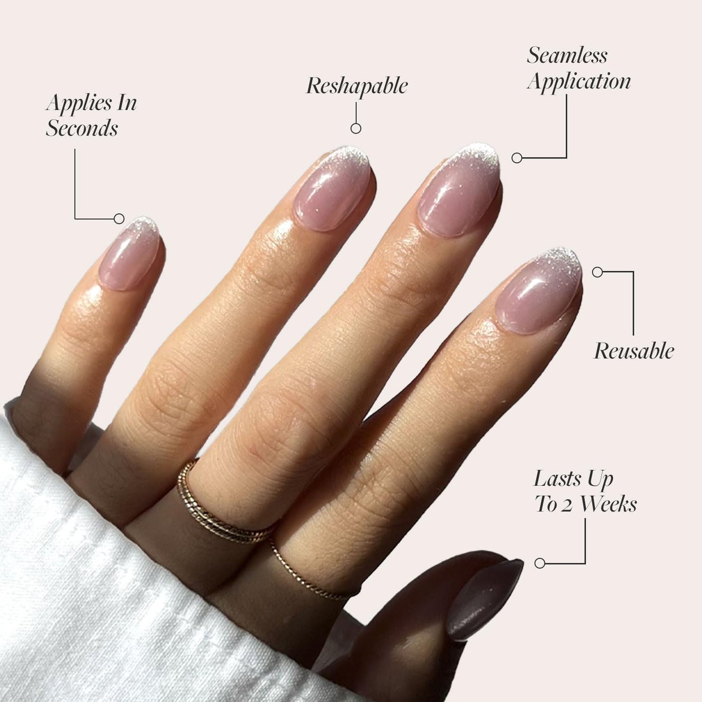 Glamnetic Fall Mauve Press On Nails | Short Oval Salon Quality