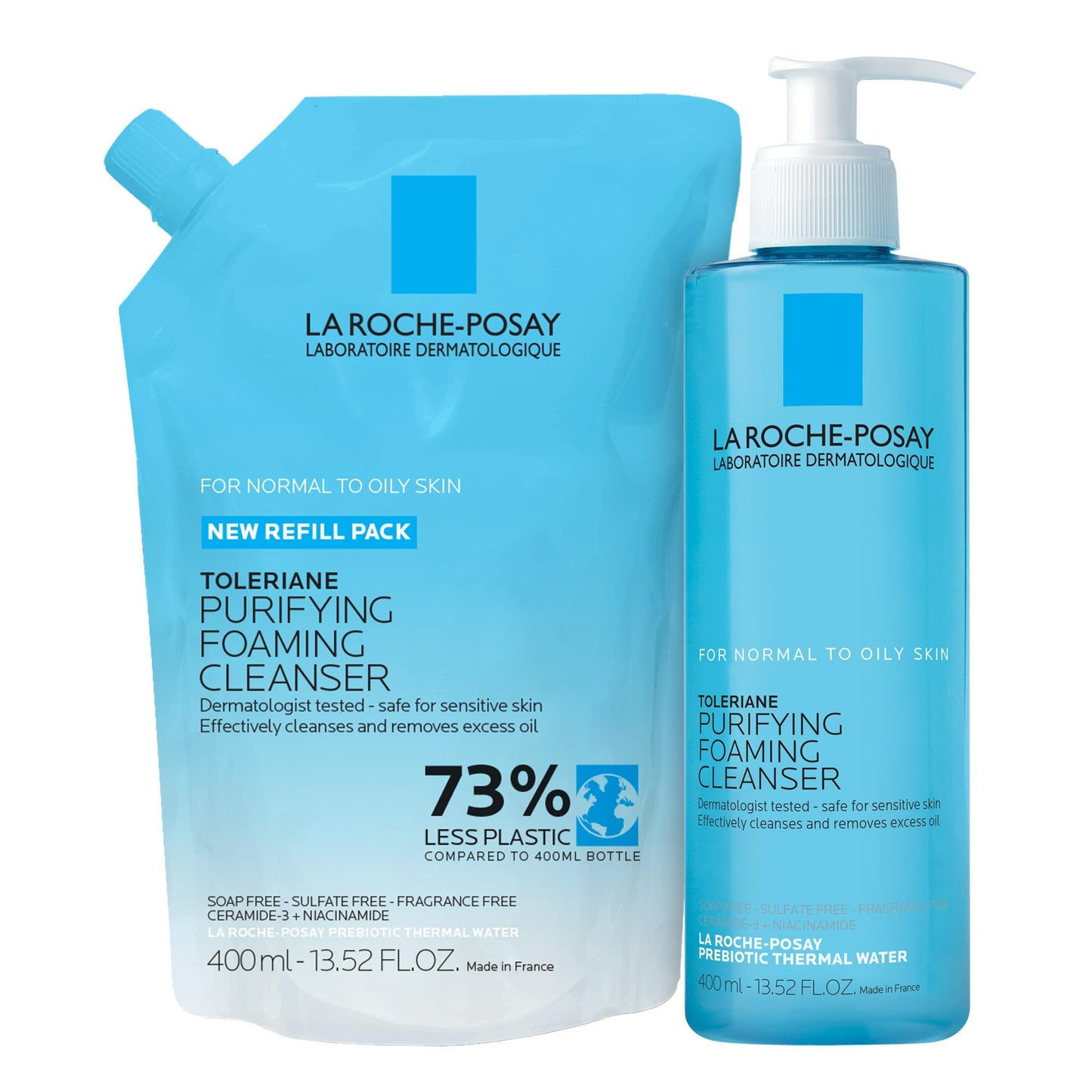 La Roche-Posay Toleriane Purifying Foaming Cleanser | Niacinamide & Ceramides Face Wash for Normal to Oily Sensitive Skin