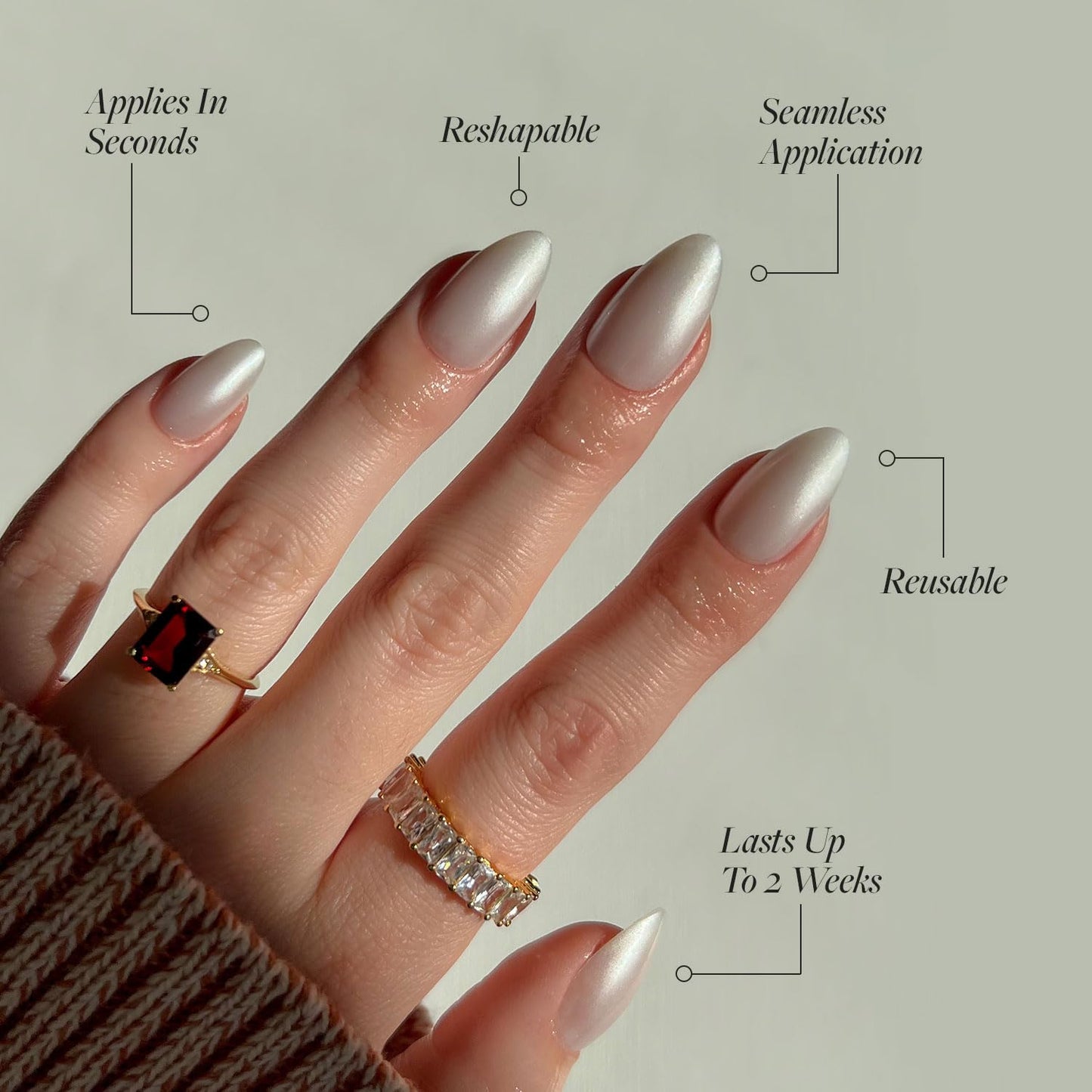 Glamnetic Fall Mauve Press On Nails | Short Oval Salon Quality