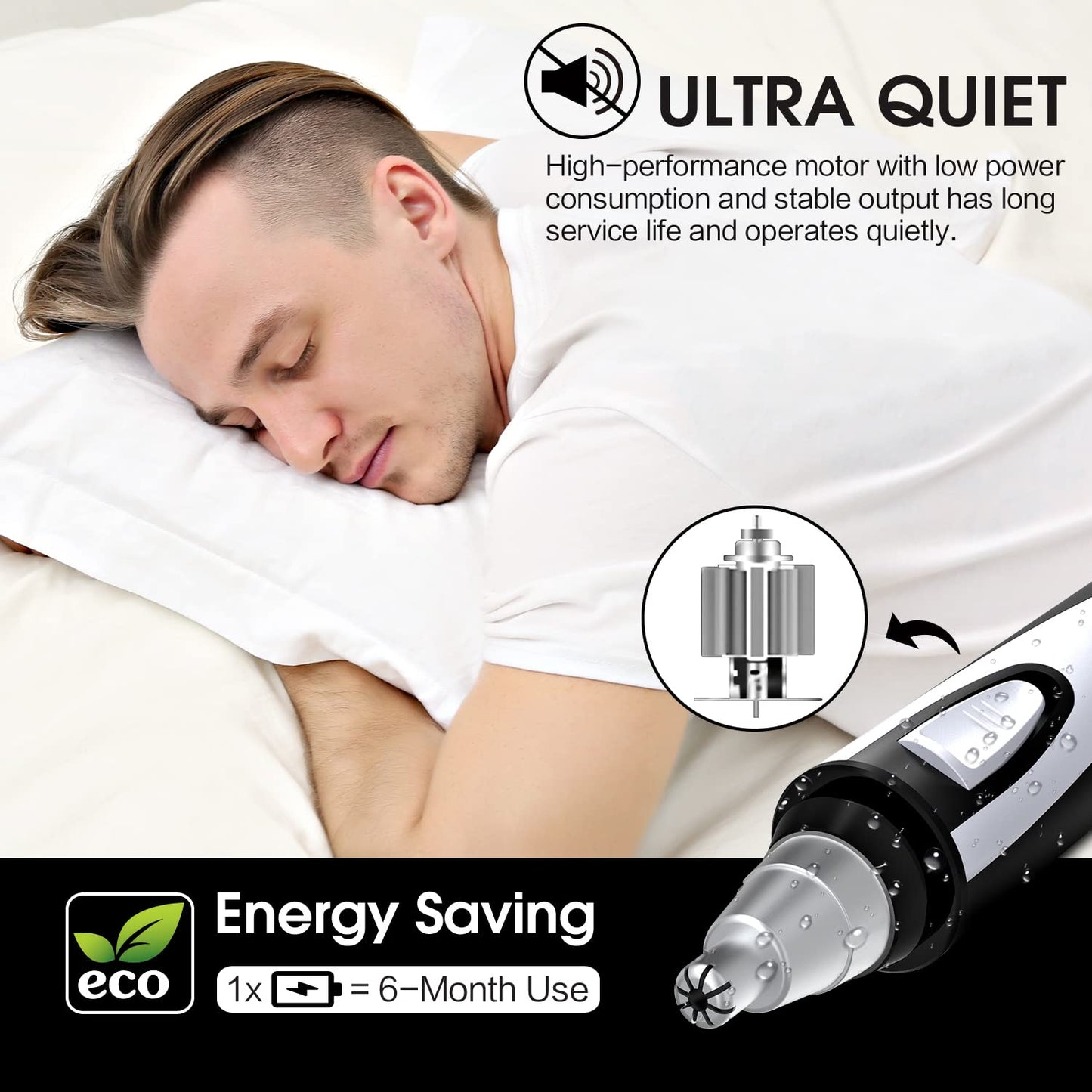 Ear & Nose Hair Trimmer Clipper - Professional, Painless, IPX7 Waterproof for Men & Women