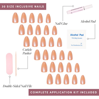 Glamnetic Fall Mauve Press On Nails | Short Oval Salon Quality