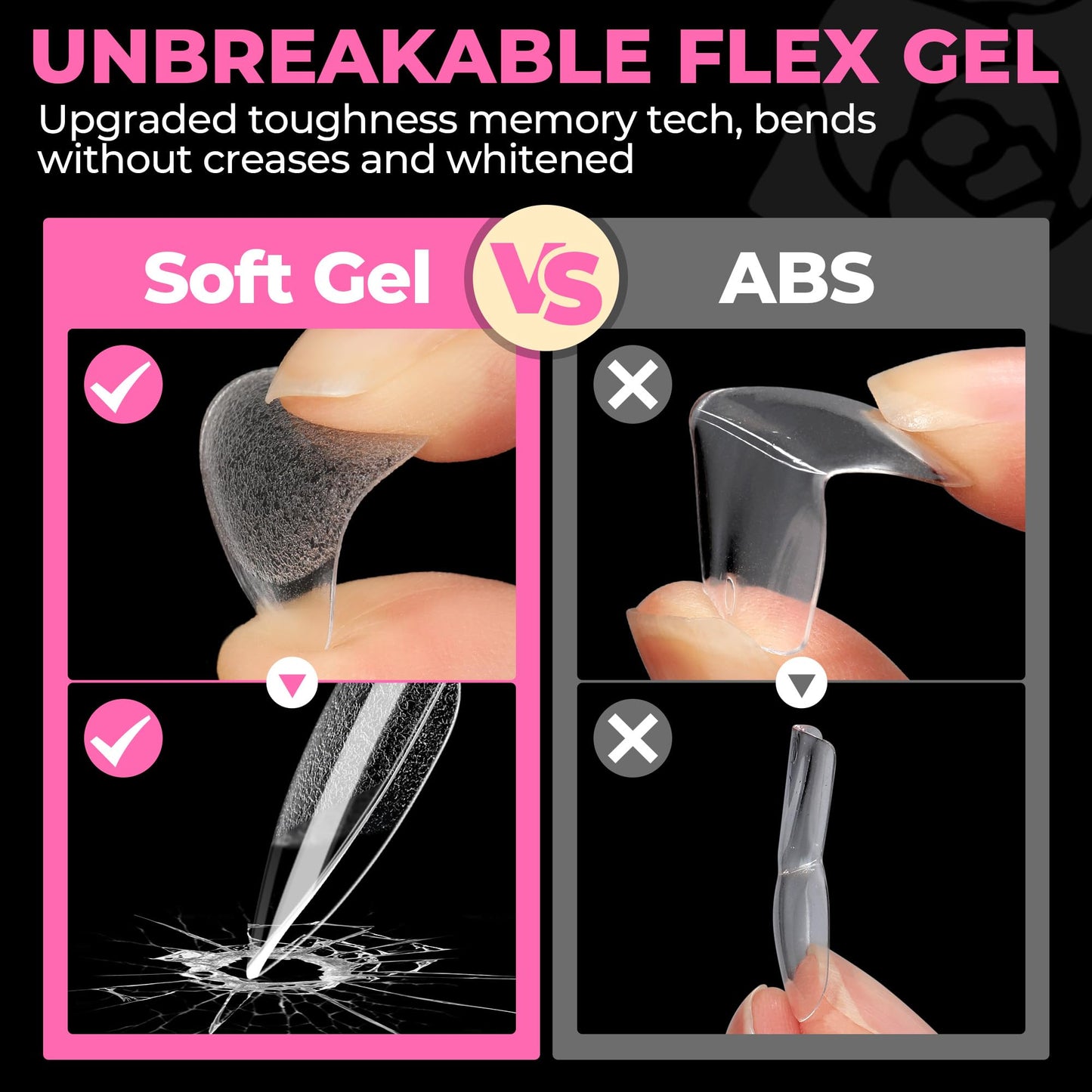 UNA GELLA Solid Gel Nail Glue (40ml) - Strong, Soak-Off Glue for Acrylic, Press-On & Gelly Tips - Lamp Curing Needed