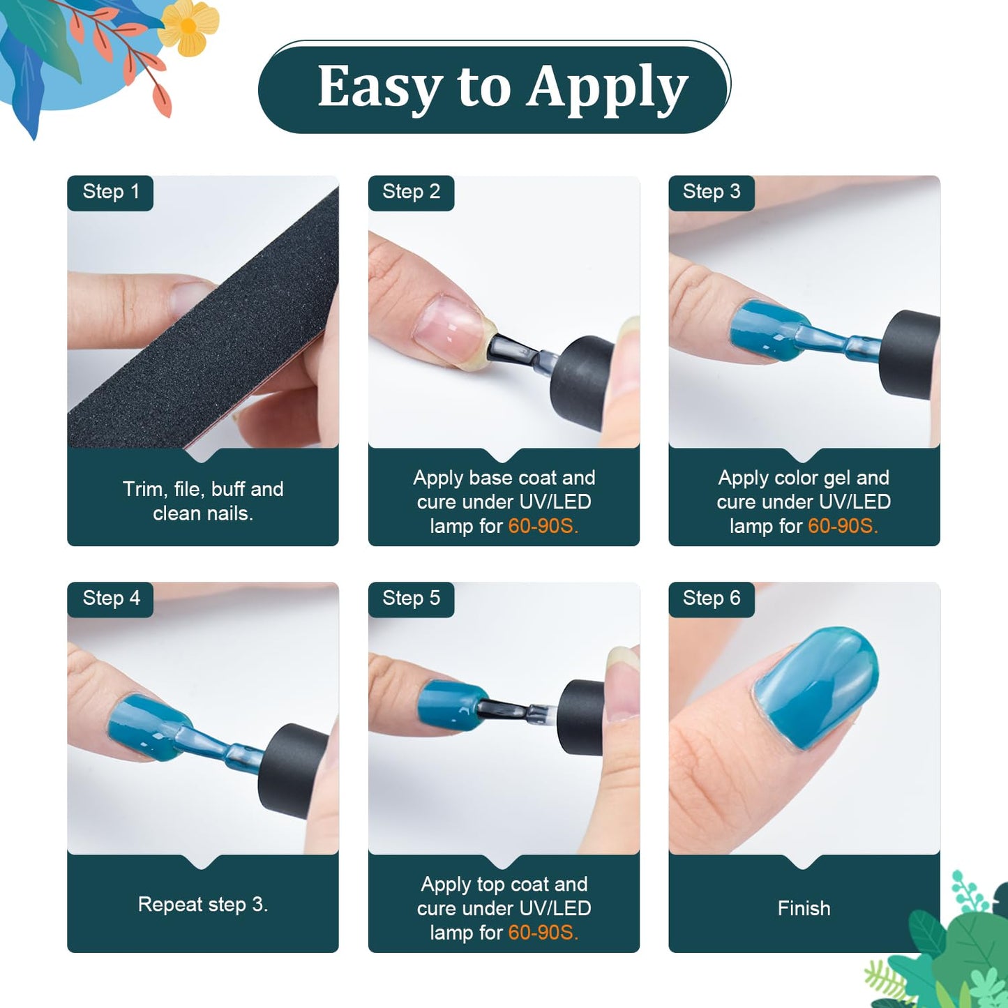 JODSONE 32 Color Gel Nail Kit w/ UV Light & 3 Top Coats | Gift Set