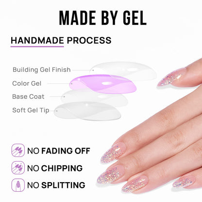 BTArtbox Soft Gel Press On Nails: Short Square Ombre | Vanilla Cream