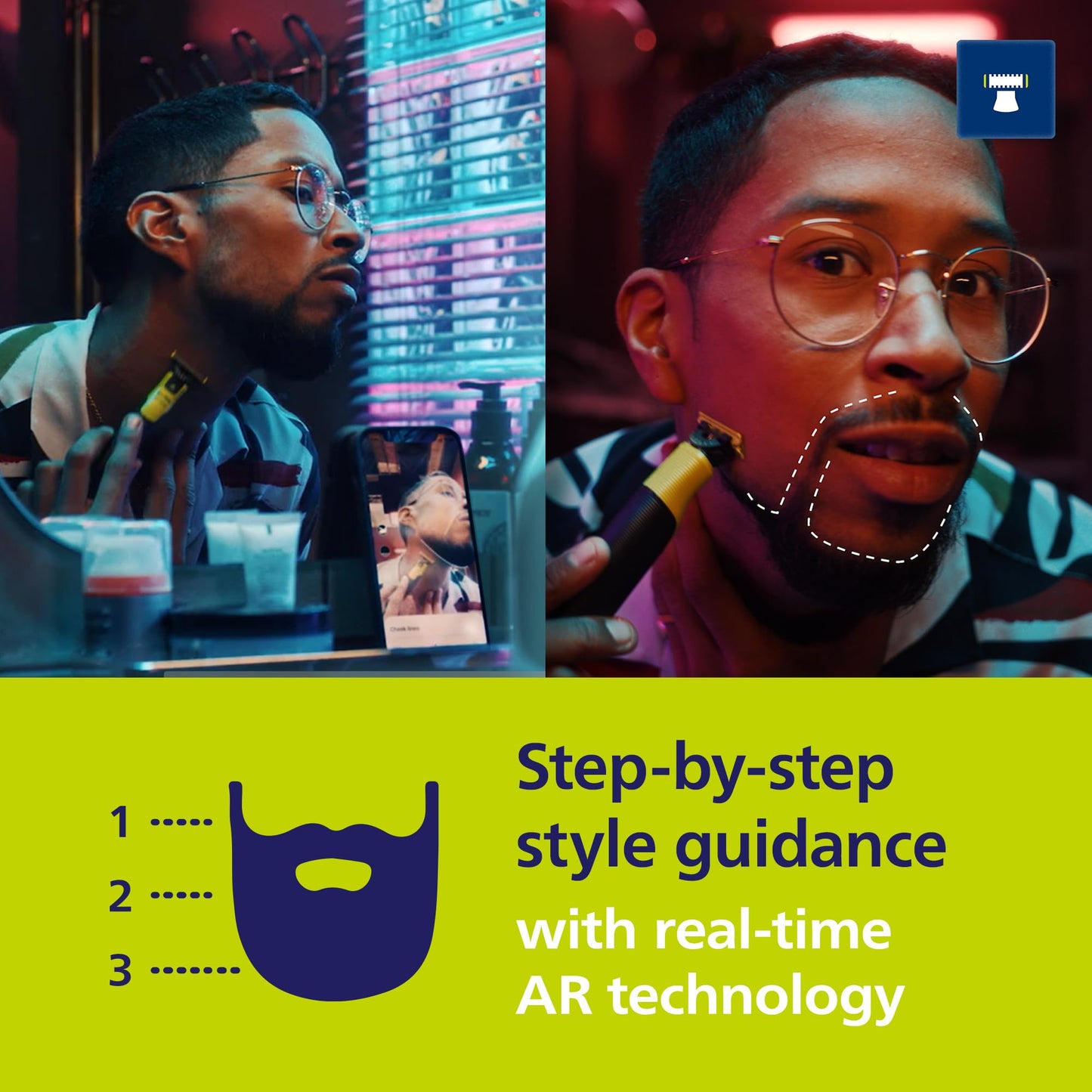 Philips Norelco OneBlade 360 Hybrid Electric Trimmer & Shaver with 5-in-1 Adjustable Comb