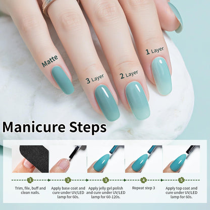 JODSONE 32 Color Gel Nail Kit w/ UV Light & 3 Top Coats | Gift Set