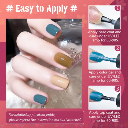 JODSONE 32 Color Gel Nail Kit w/ UV Light & 3 Top Coats | Gift Set