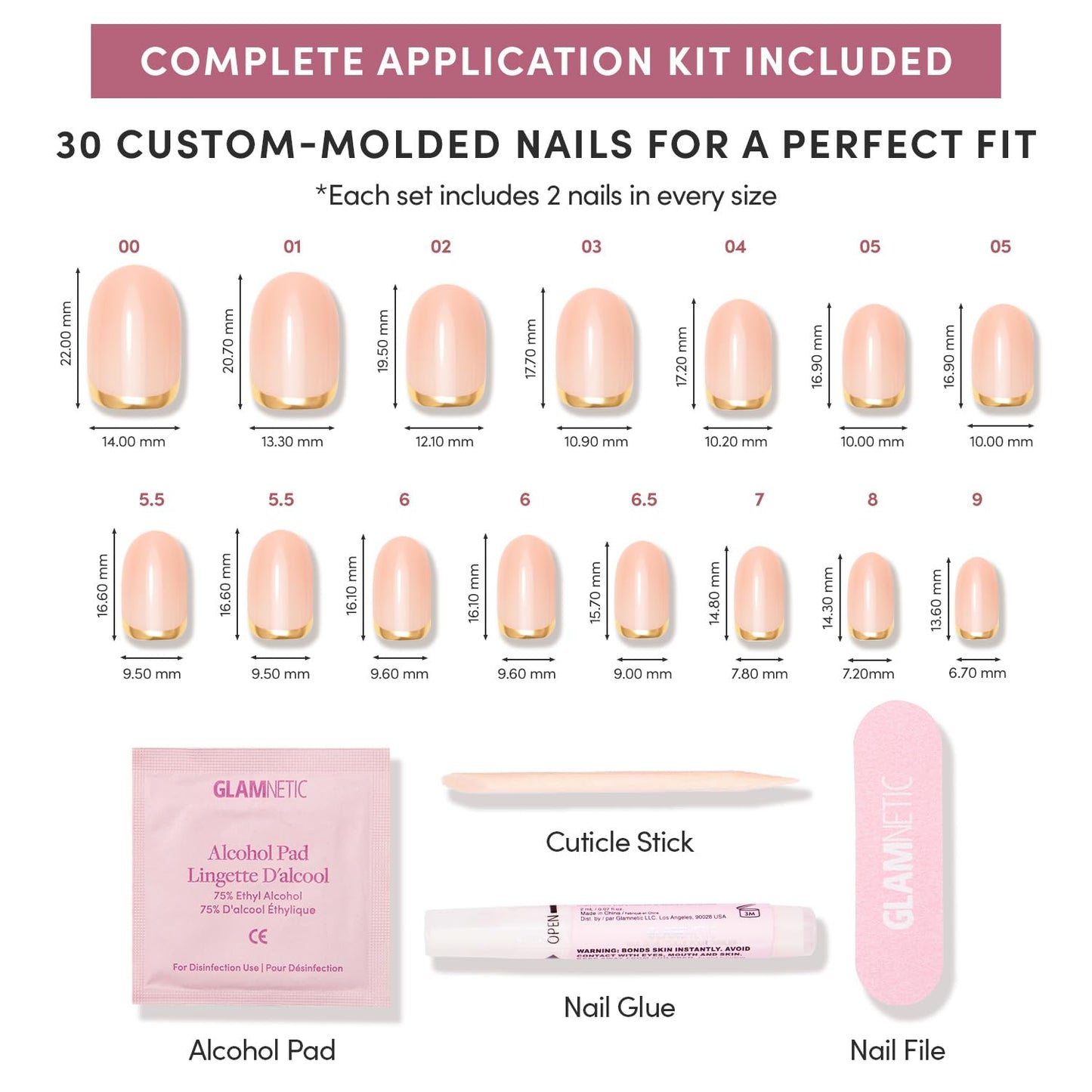 Glamnetic Fall Mauve Press On Nails | Short Oval Salon Quality
