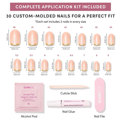 Glamnetic Fall Mauve Press On Nails | Short Oval Salon Quality