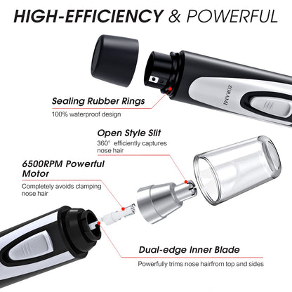 Ear & Nose Hair Trimmer Clipper - Professional, Painless, IPX7 Waterproof for Men & Women