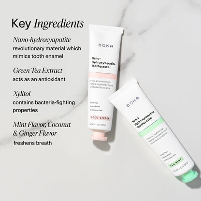 Boka Fluoride-Free Toothpaste with Nano Hydroxyapatite (n-Ha) - Sensitive Teeth, Ela Mint