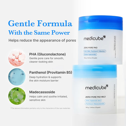 Medicube Zero Pore Pads 2.0 | Deep Pore Cleansing, Sebum Control & Smooth Skin | Korean Skincare for All Skin Types (70 Pads)