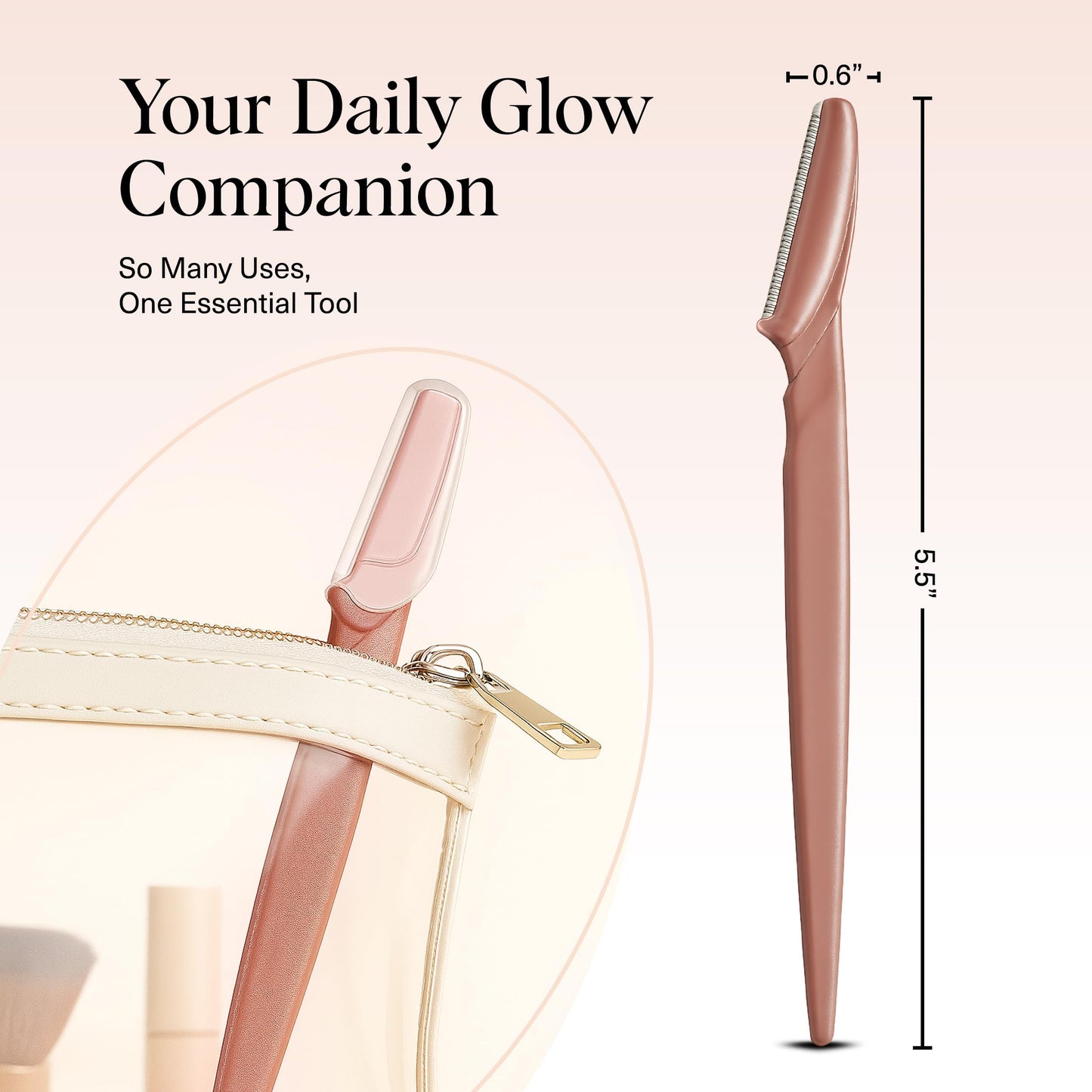 Kitsch Dermaplane Razor for Face & Eyebrow Trimmer – Exfoliating Facial Shaver, Terracotta (12 pcs)