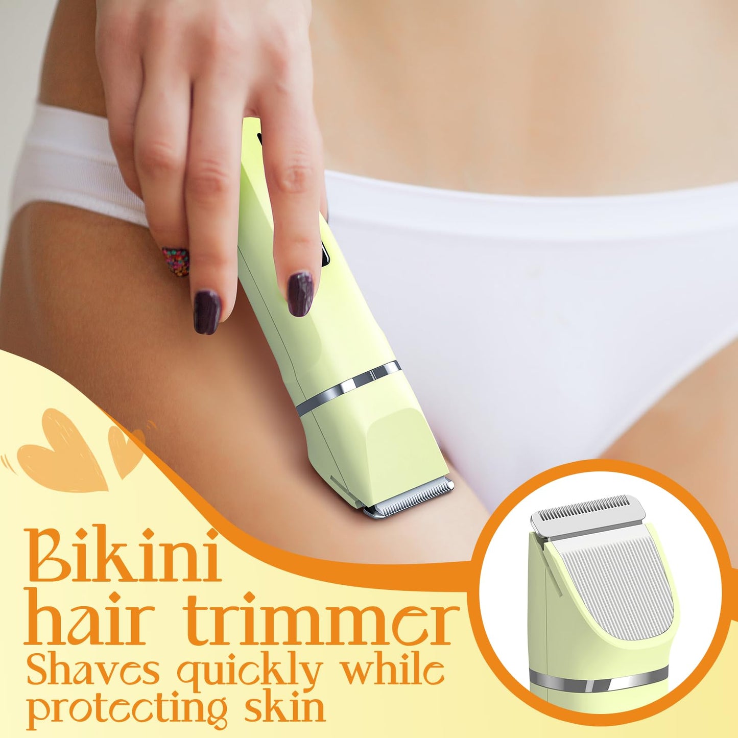 Risina Bikini Trimmer & Electric Razor for Women - Painless, IPX7 Waterproof Body & Facial Shaver