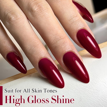 Burgundy 15ML Soak Off Gel Nail Polish - Sheer Finish, 28-Day Wear
