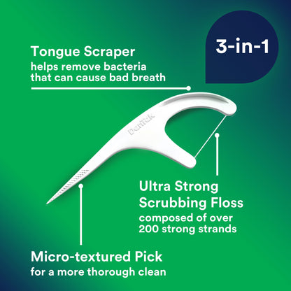 DenTek Triple Clean Advanced Floss Picks - No Break, No Shred Floss with Micro-Textured Pick (150 Ct)