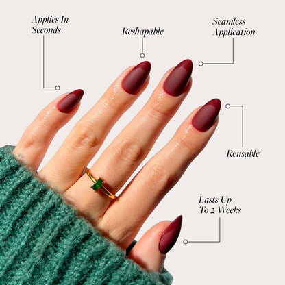 Glamnetic Fall Mauve Press On Nails | Short Oval Salon Quality