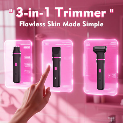 Risina Bikini Trimmer & Electric Razor for Women - Painless, IPX7 Waterproof Body & Facial Shaver
