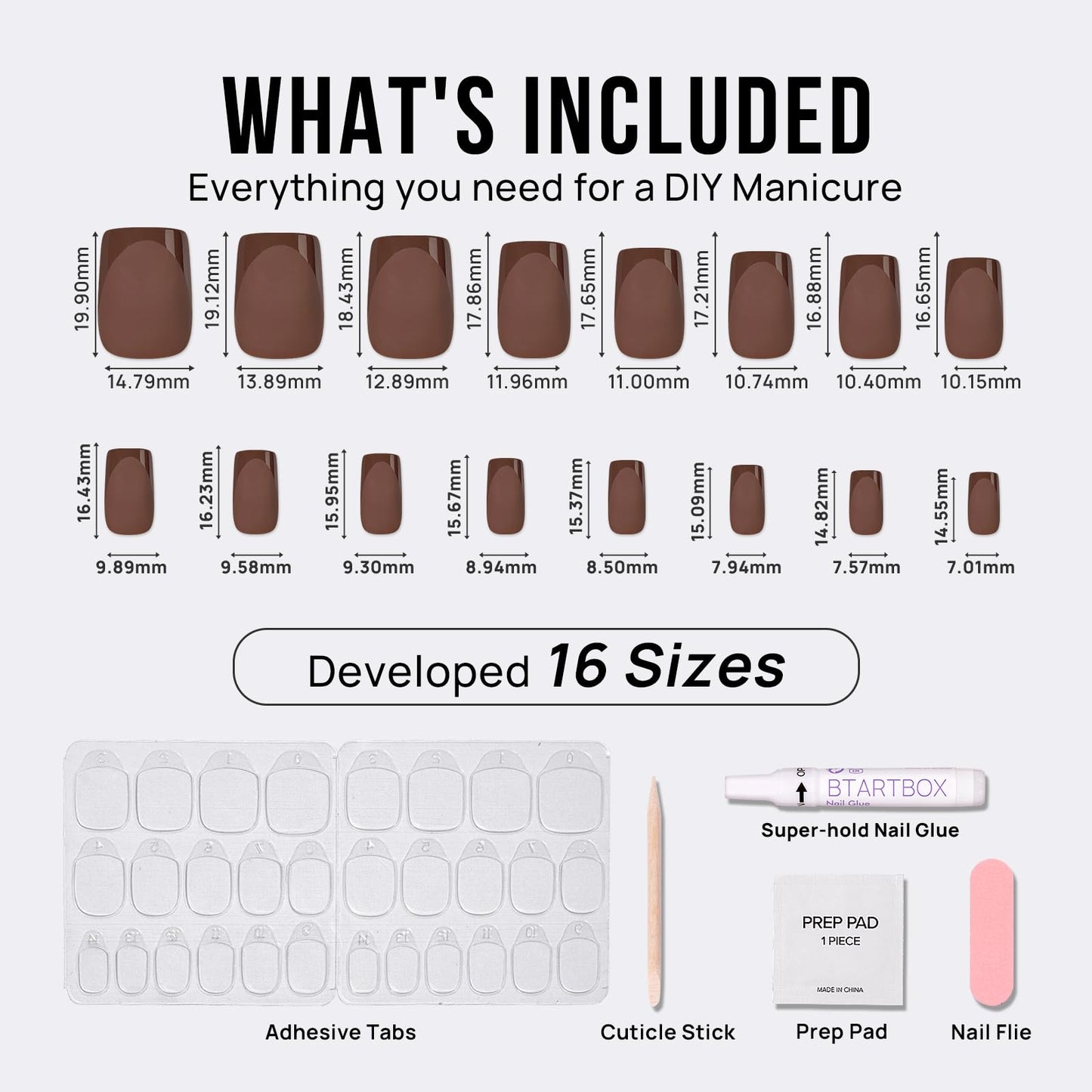 BTArtbox Soft Gel Press On Nails: Short Square Ombre | Vanilla Cream