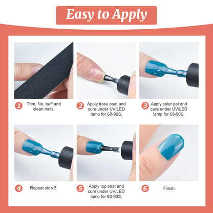 JODSONE 32 Color Gel Nail Kit w/ UV Light & 3 Top Coats | Gift Set