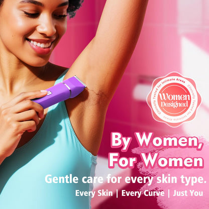 Risina Bikini Trimmer & Electric Razor for Women - Painless, IPX7 Waterproof Body & Facial Shaver