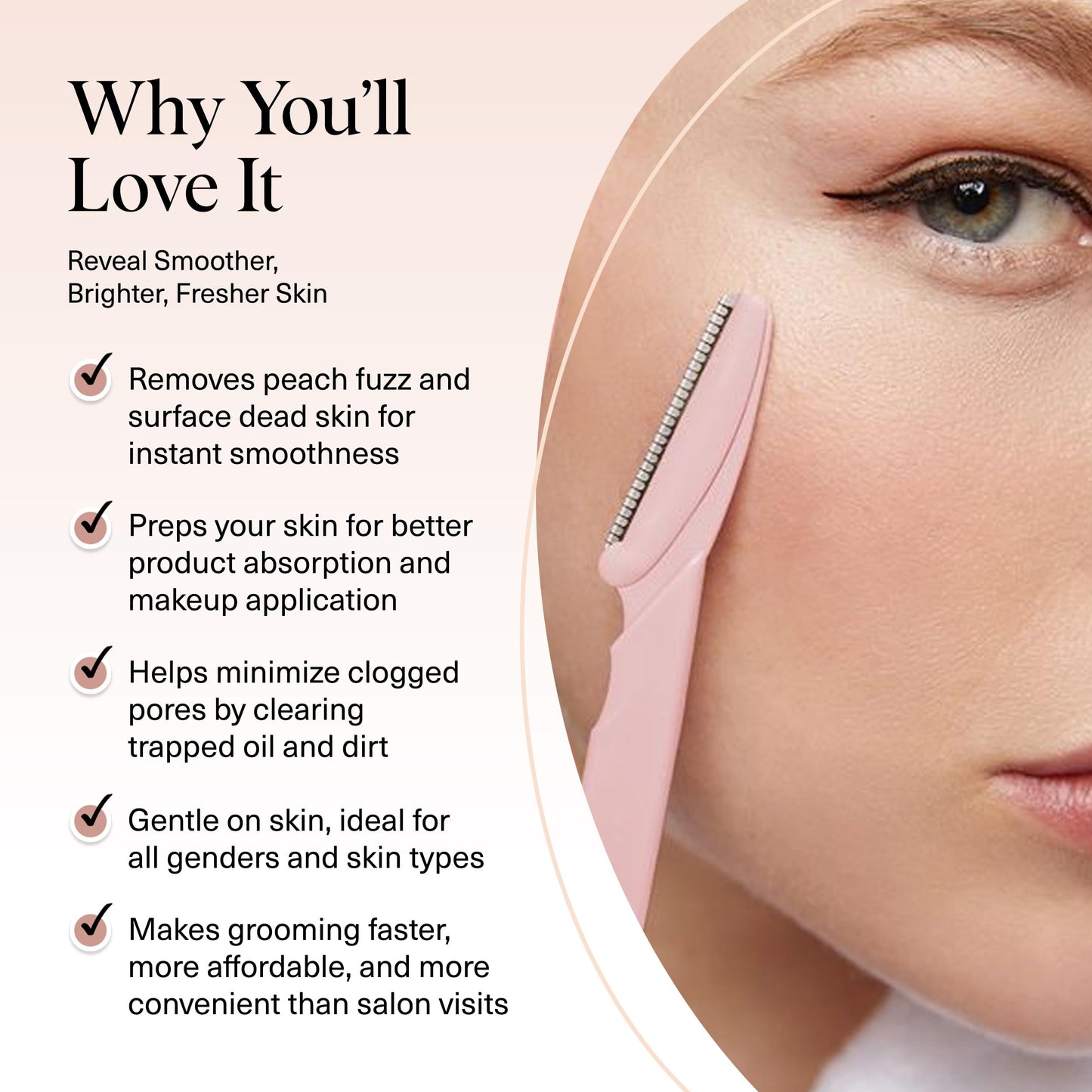 Kitsch Dermaplane Razor for Face & Eyebrow Trimmer – Exfoliating Facial Shaver, Terracotta (12 pcs)