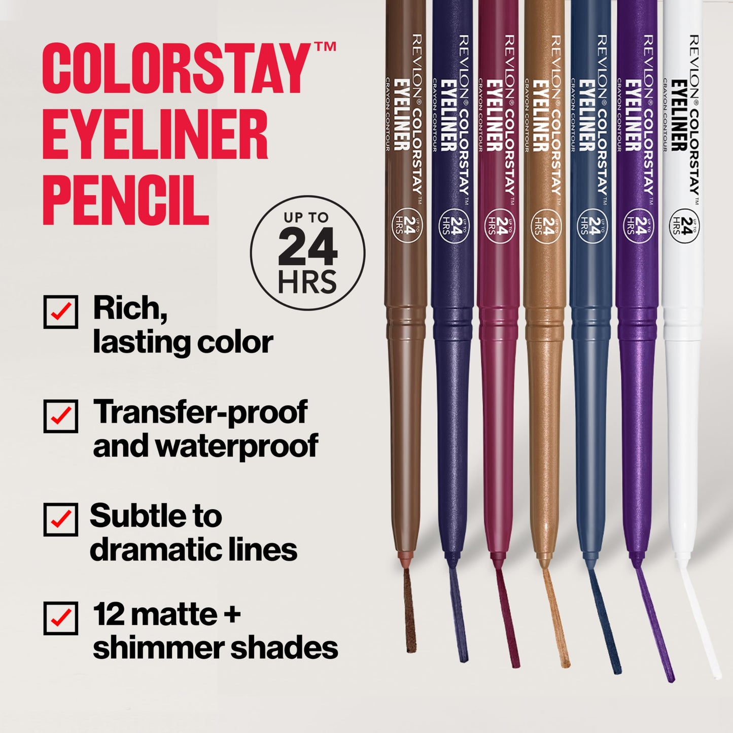 Revlon ColorStay Waterproof Eyeliner Pencil: 24HR Black Brown