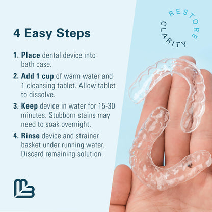 M3 Naturals Extra Strength Retainer & Invisalign Cleaner Tablets - Removes Odor, Stains, Plaque (120 Count)