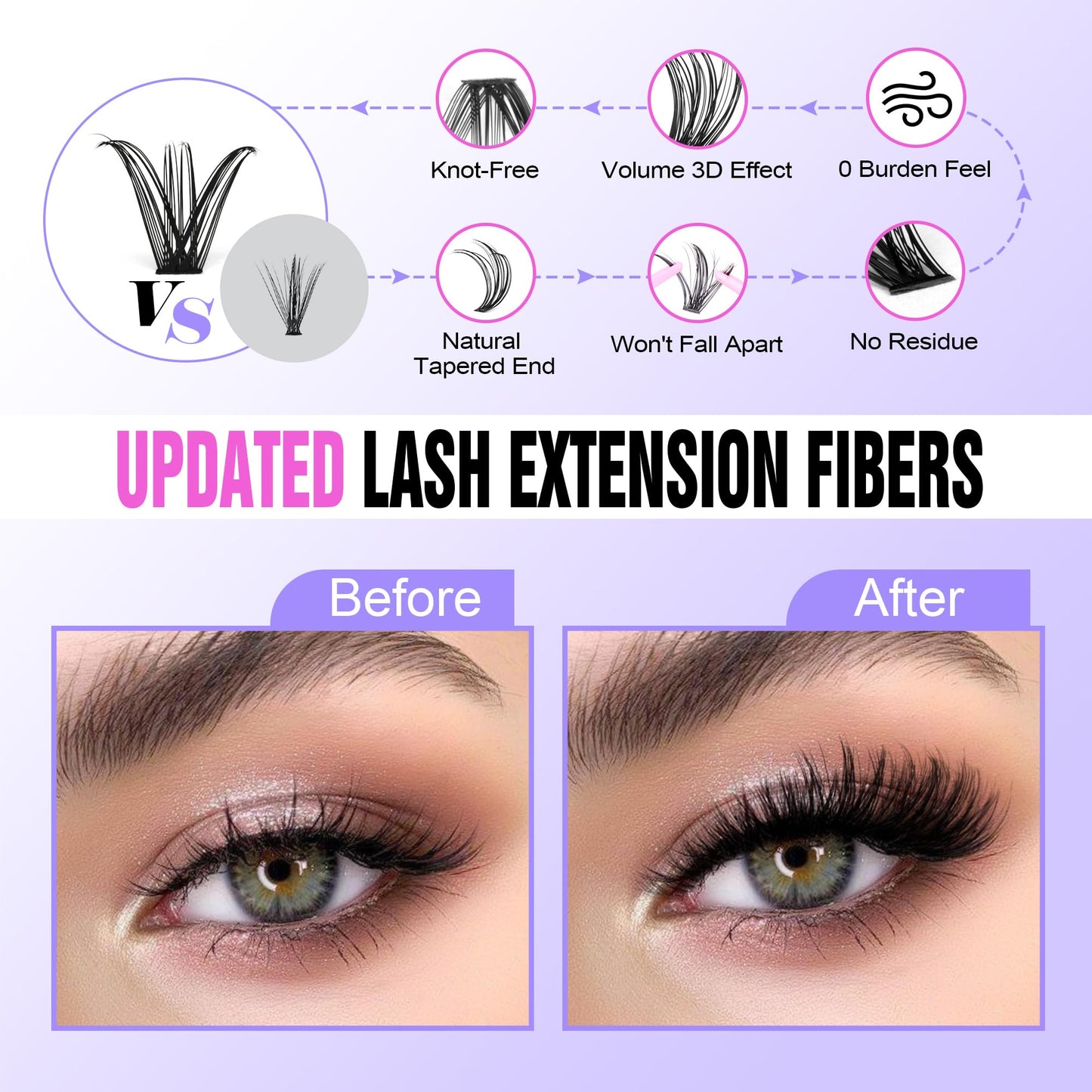 Pawotence Lash Extension Kit DIY 280pcs Lash Clusters Eyelash Extension Kit, 9-16mm 30D 40D Individual Lashes Kit with Lash Bond and Seal, Lash Tweezers for Self Use (30D&40D, 0.07D, 9-16mm, Kit)