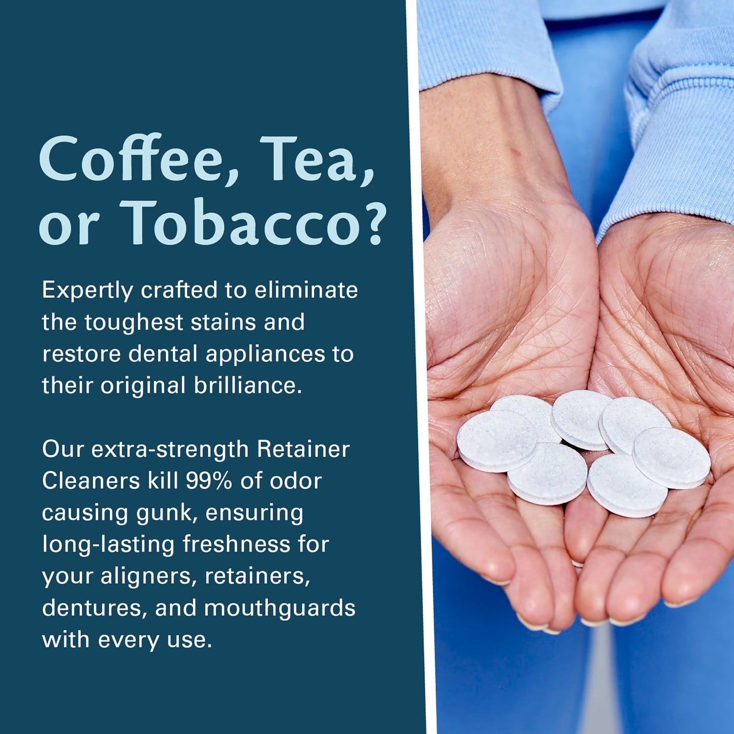 M3 Naturals Extra Strength Retainer & Invisalign Cleaner Tablets - Removes Odor, Stains, Plaque (120 Count)