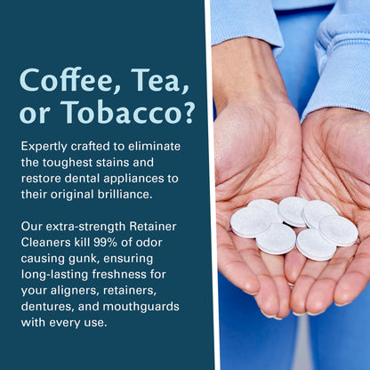 M3 Naturals Extra Strength Retainer & Invisalign Cleaner Tablets - Removes Odor, Stains, Plaque (120 Count)