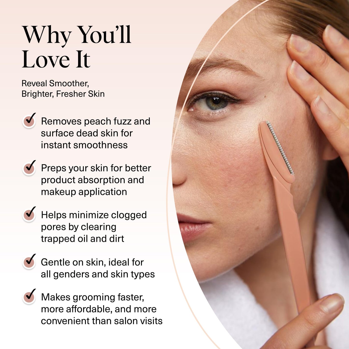 Kitsch Dermaplane Razor for Face & Eyebrow Trimmer – Exfoliating Facial Shaver, Terracotta (12 pcs)