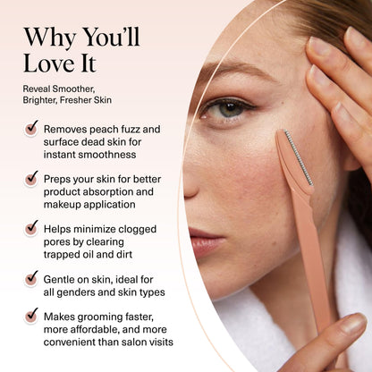 Kitsch Dermaplane Razor for Face & Eyebrow Trimmer – Exfoliating Facial Shaver, Terracotta (12 pcs)