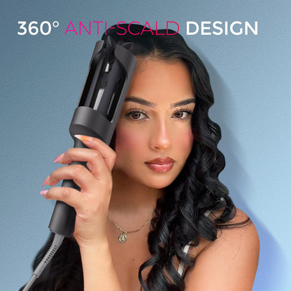 TYMO CURLPRO Automatic Rotating Curling Iron - Beach Waves, Anti-Scald Iron: 72H Beach Waves with Ions