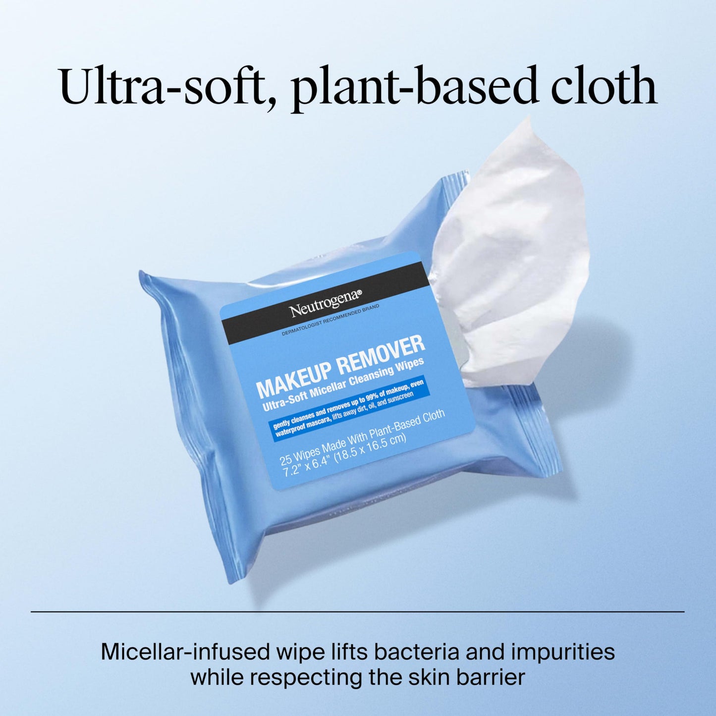 Neutrogena Micellar Makeup Remover Wipes | Compostable & Alcohol-Free