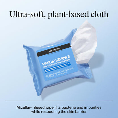 Neutrogena Micellar Makeup Remover Wipes | Compostable & Alcohol-Free