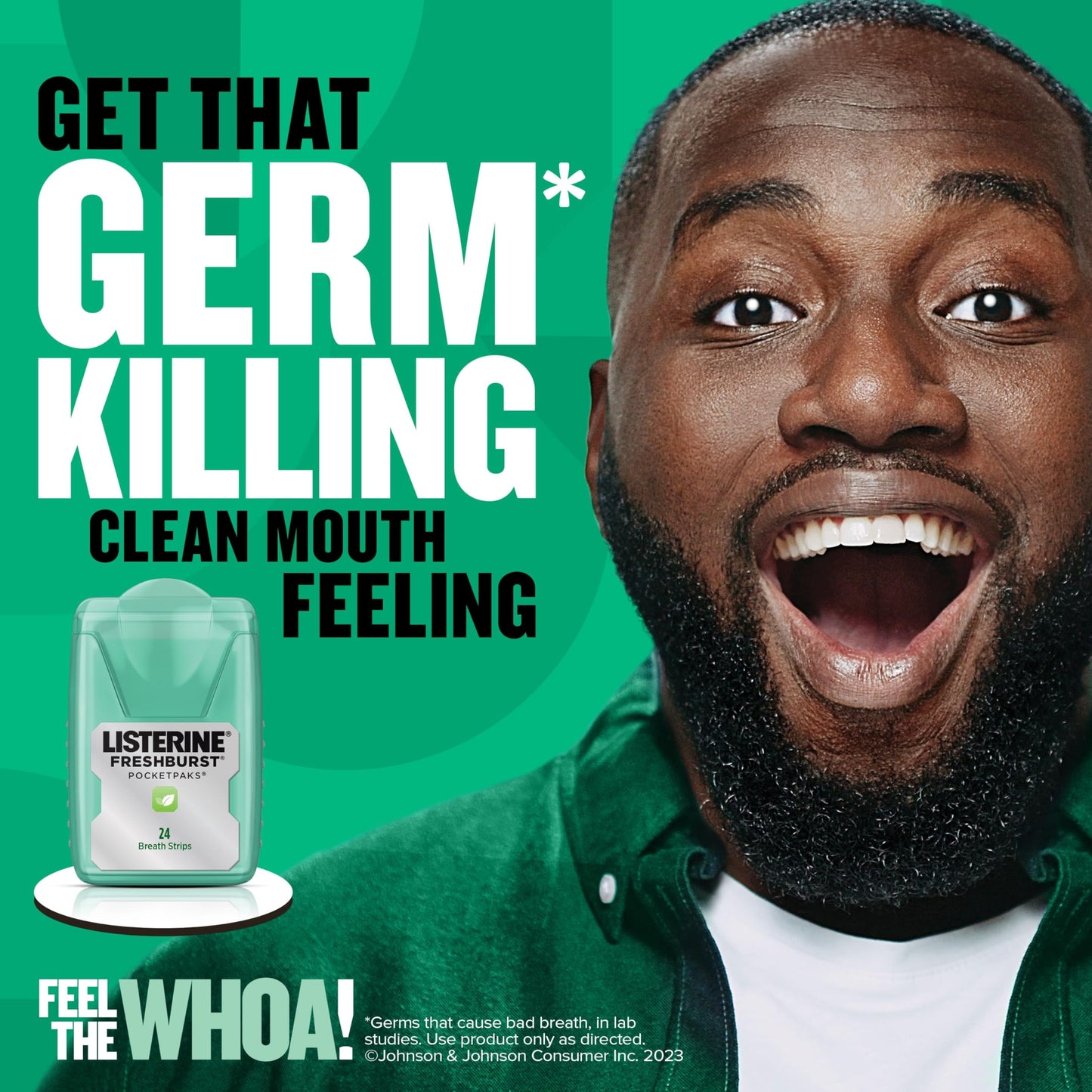 Listerine PocketPaks Cool Mint Breath Strips - Kills 99% of Bad Breath Germs