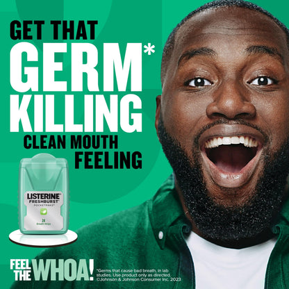 Listerine PocketPaks Cool Mint Breath Strips - Kills 99% of Bad Breath Germs