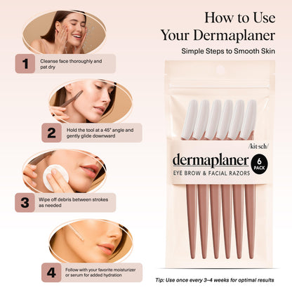 Kitsch Dermaplane Razor for Face & Eyebrow Trimmer – Exfoliating Facial Shaver, Terracotta (12 pcs)