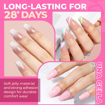 UNA GELLA Solid Gel Nail Glue (40ml) - Strong, Soak-Off Glue for Acrylic, Press-On & Gelly Tips - Lamp Curing Needed