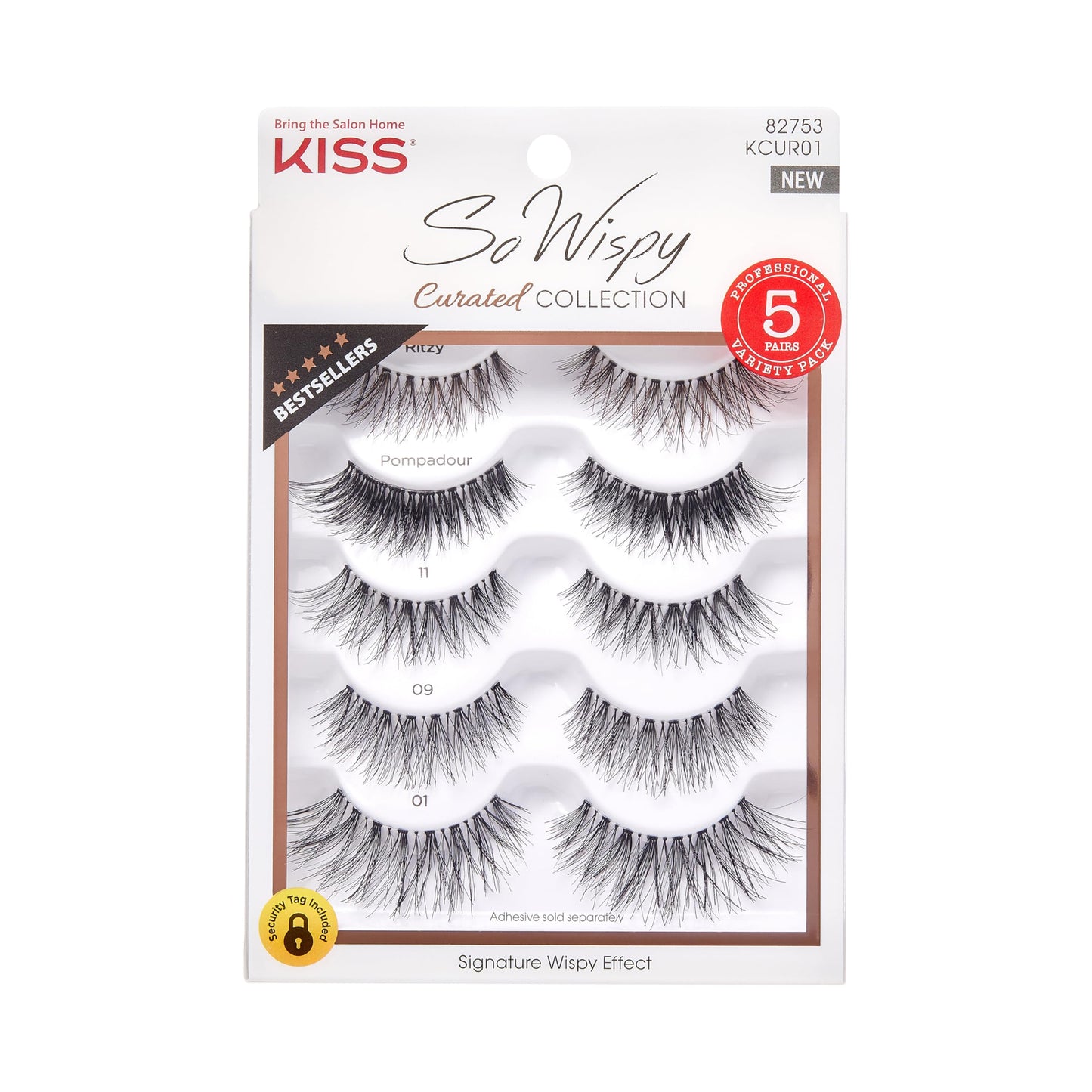 KISS So Wispy, False Eyelashes, 'Style #11', 12mm, Includes 5 Pairs Of Lashes, Easy to Apply, Reusable Lash Clusters