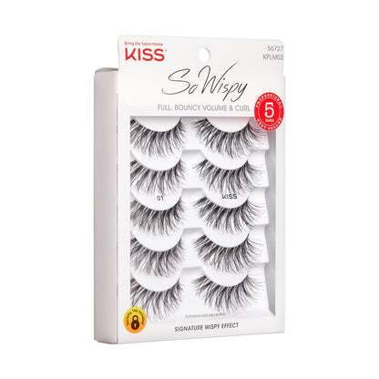 KISS So Wispy, False Eyelashes, 'Style #11', 12mm, Includes 5 Pairs Of Lashes, Easy to Apply, Reusable Lash Clusters