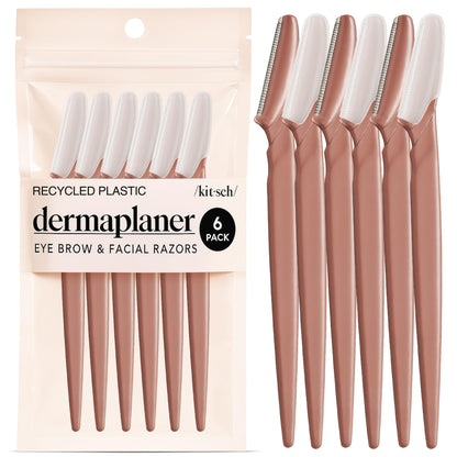 Kitsch Dermaplane Razor for Face & Eyebrow Trimmer – Exfoliating Facial Shaver, Terracotta (12 pcs)