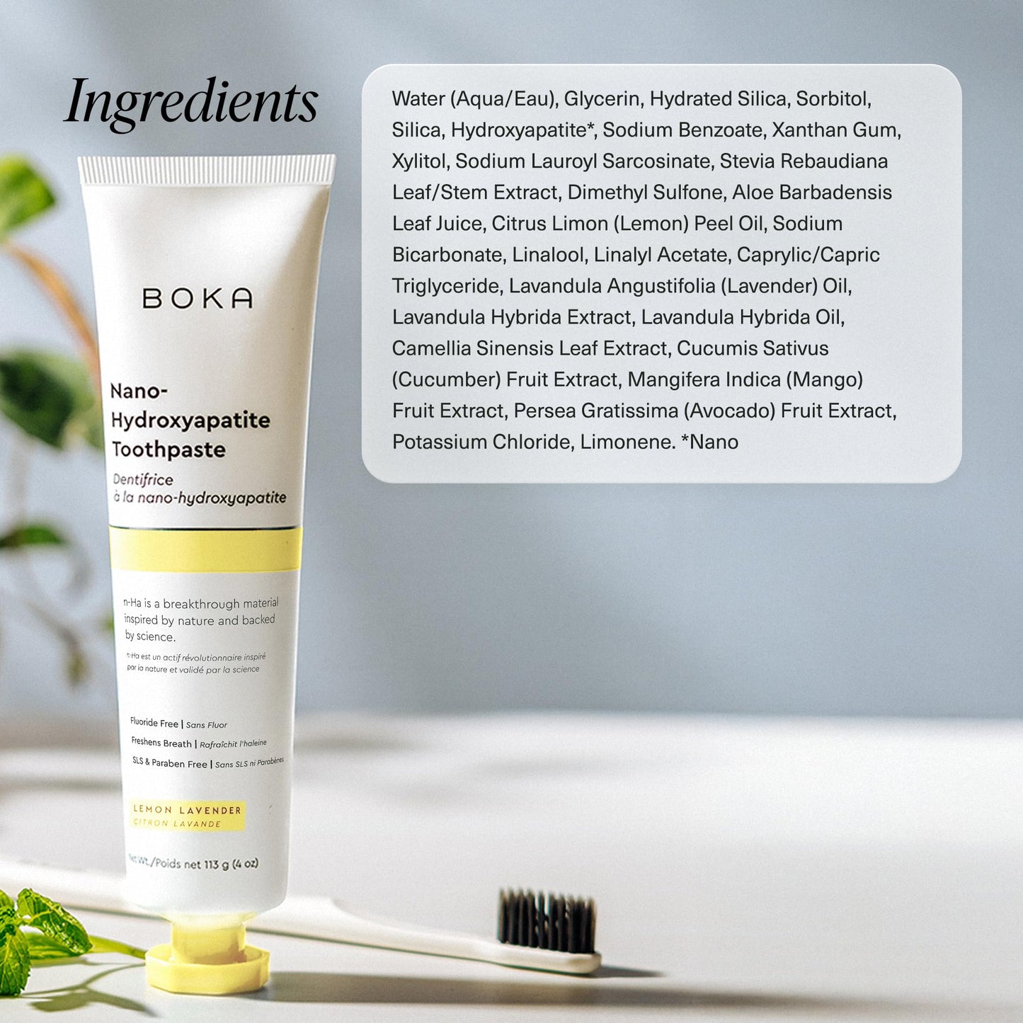 Boka Fluoride-Free Toothpaste with Nano Hydroxyapatite (n-Ha) - Sensitive Teeth, Ela Mint