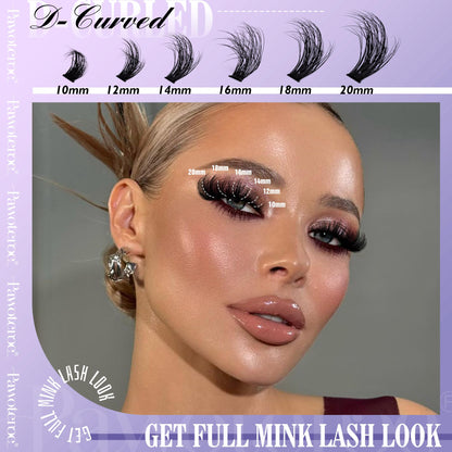 Pawotence Lash Extension Kit DIY 280pcs Lash Clusters Eyelash Extension Kit, 9-16mm 30D 40D Individual Lashes Kit with Lash Bond and Seal, Lash Tweezers for Self Use (30D&40D, 0.07D, 9-16mm, Kit)