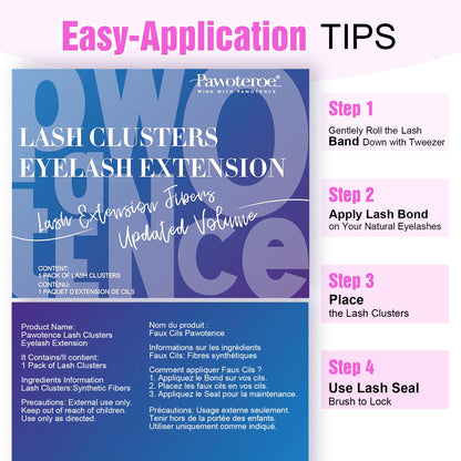 Pawotence Lash Extension Kit DIY 280pcs Lash Clusters Eyelash Extension Kit, 9-16mm 30D 40D Individual Lashes Kit with Lash Bond and Seal, Lash Tweezers for Self Use (30D&40D, 0.07D, 9-16mm, Kit)